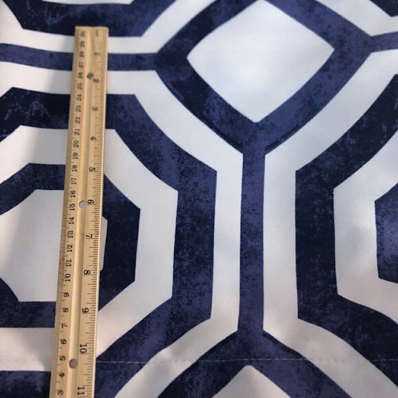 Room Darkening Window Curtain Navy 52X84 Set Half Moon Octagon Blocks #2567 - Picture 7 of 8